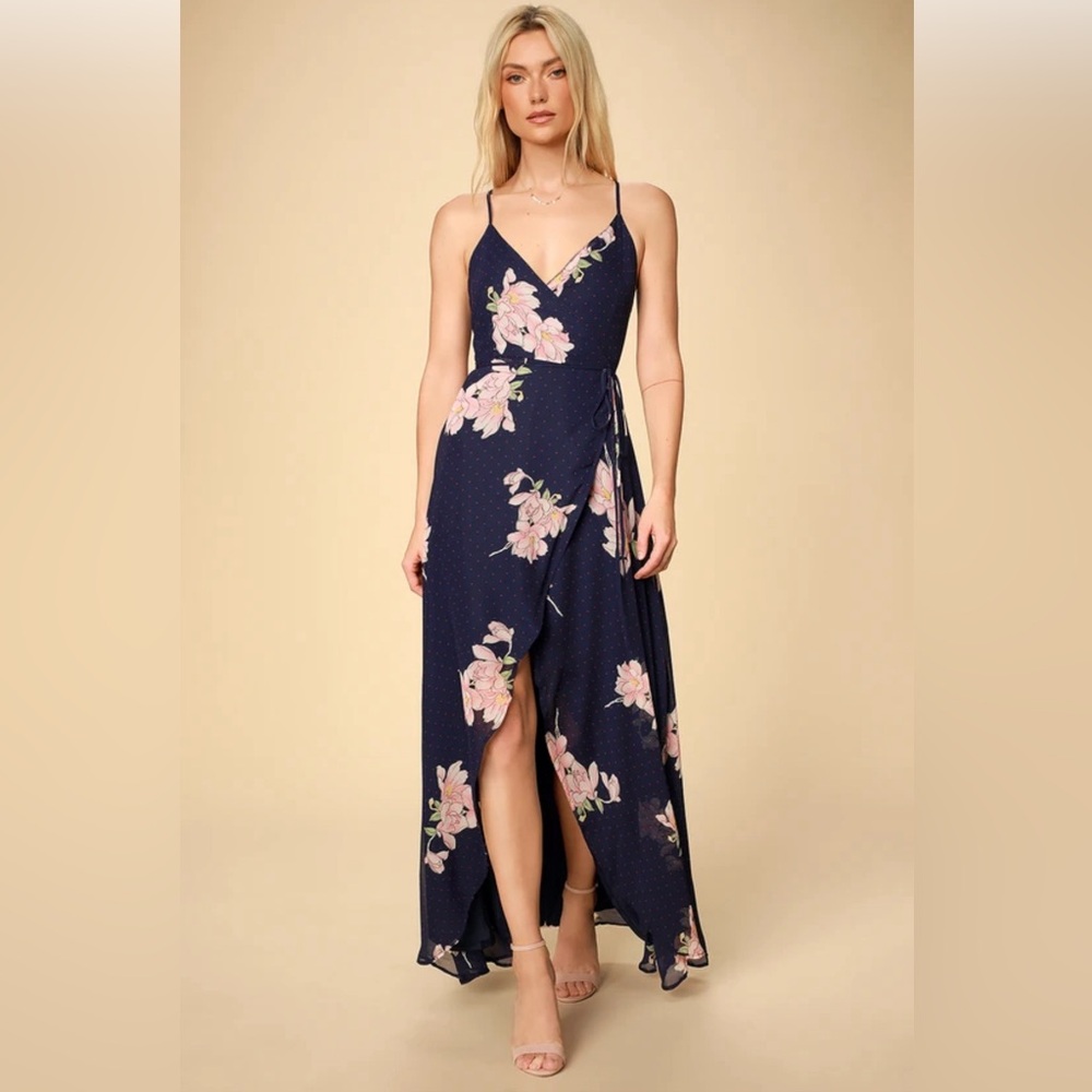 LULUS Loiselle wrap Maxi Dress NWT